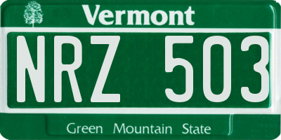 VT license plate NRZ503