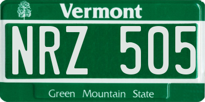 VT license plate NRZ505