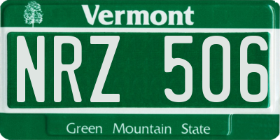 VT license plate NRZ506