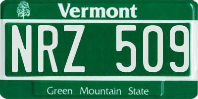 VT license plate NRZ509