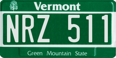 VT license plate NRZ511