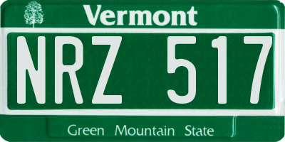 VT license plate NRZ517