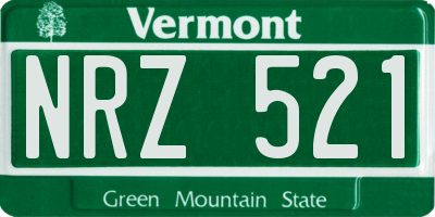 VT license plate NRZ521