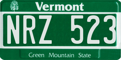 VT license plate NRZ523