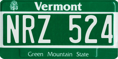 VT license plate NRZ524