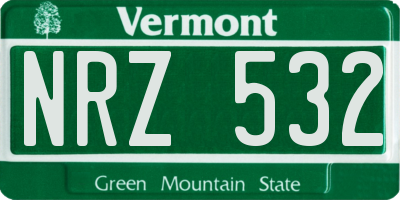 VT license plate NRZ532