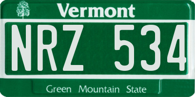 VT license plate NRZ534