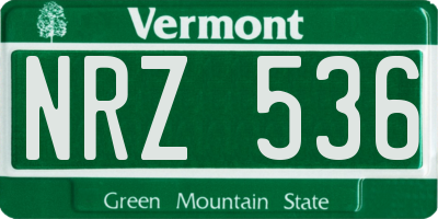 VT license plate NRZ536