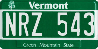 VT license plate NRZ543