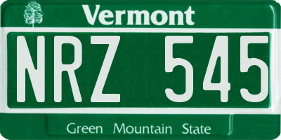 VT license plate NRZ545