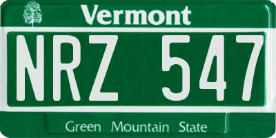 VT license plate NRZ547