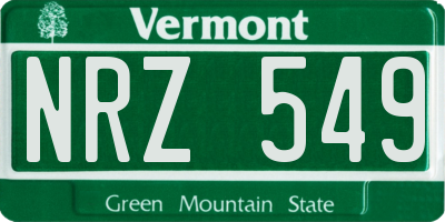 VT license plate NRZ549