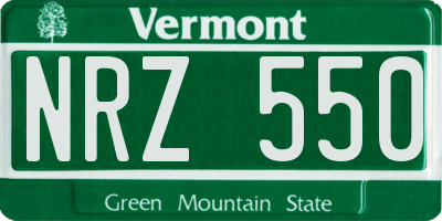 VT license plate NRZ550