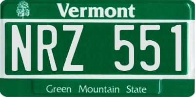 VT license plate NRZ551