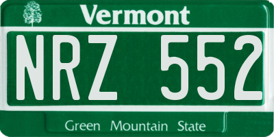 VT license plate NRZ552