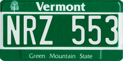 VT license plate NRZ553