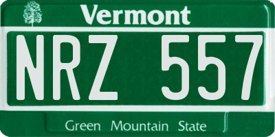 VT license plate NRZ557