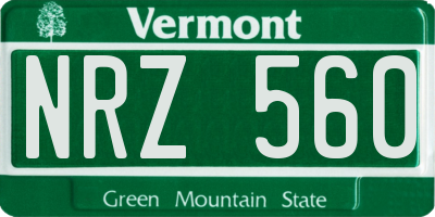 VT license plate NRZ560