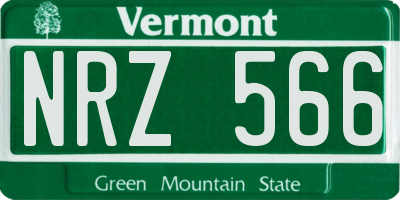 VT license plate NRZ566