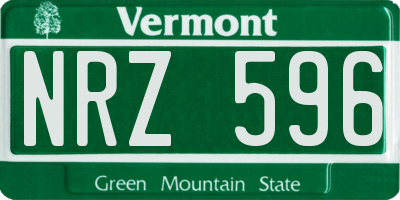 VT license plate NRZ596