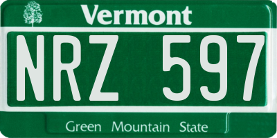 VT license plate NRZ597