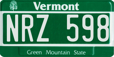 VT license plate NRZ598