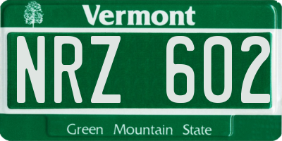 VT license plate NRZ602