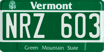 VT license plate NRZ603