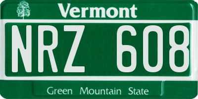 VT license plate NRZ608