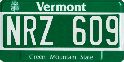 VT license plate NRZ609