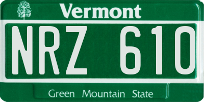 VT license plate NRZ610