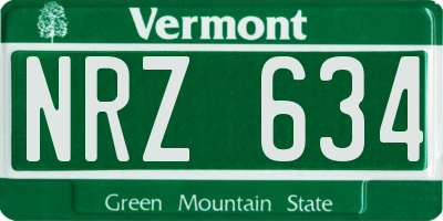 VT license plate NRZ634