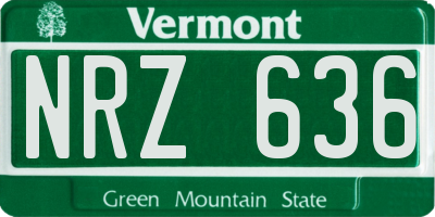 VT license plate NRZ636