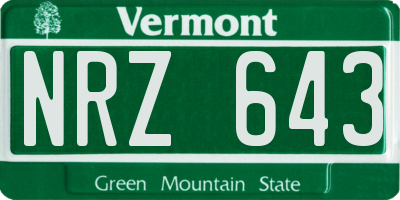 VT license plate NRZ643