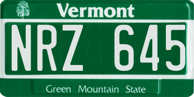 VT license plate NRZ645