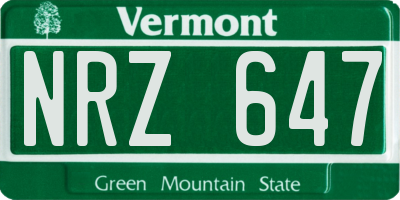 VT license plate NRZ647