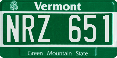 VT license plate NRZ651