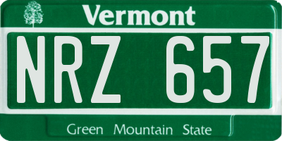 VT license plate NRZ657