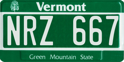 VT license plate NRZ667