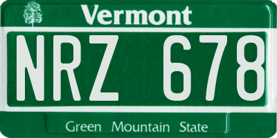 VT license plate NRZ678
