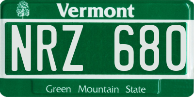 VT license plate NRZ680