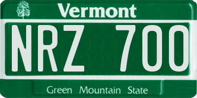 VT license plate NRZ700