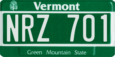VT license plate NRZ701