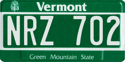 VT license plate NRZ702
