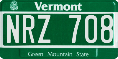 VT license plate NRZ708
