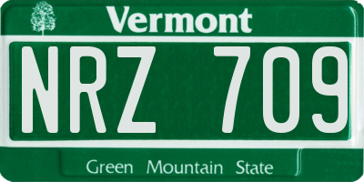 VT license plate NRZ709