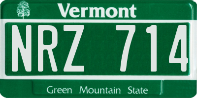 VT license plate NRZ714