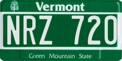 VT license plate NRZ720