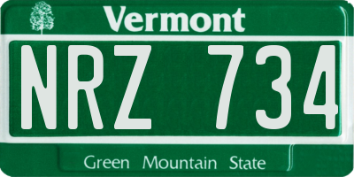 VT license plate NRZ734
