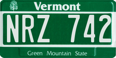 VT license plate NRZ742